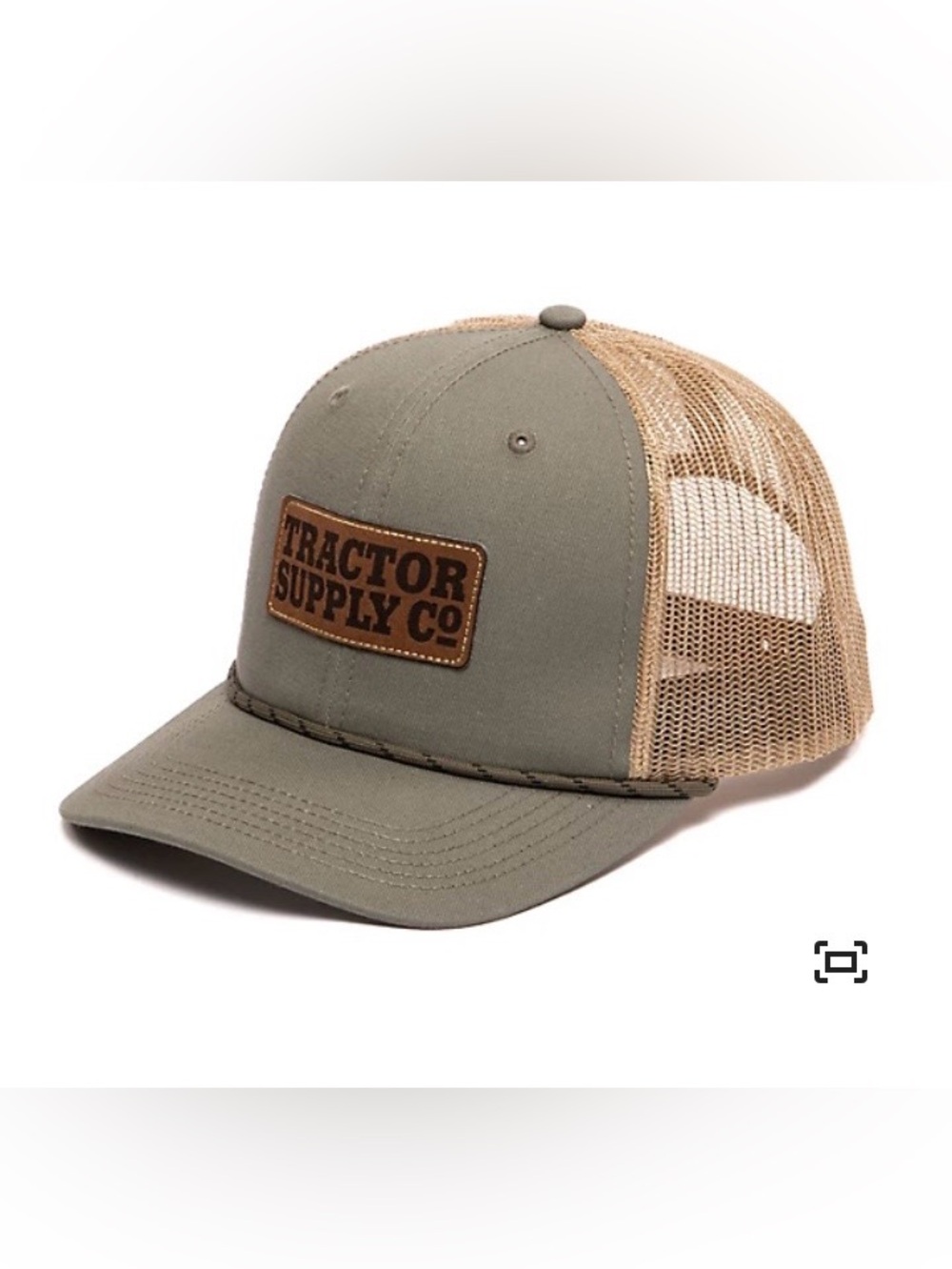 Tractor Supply Leather Patch Logo Trucker Hat (olive/tan)